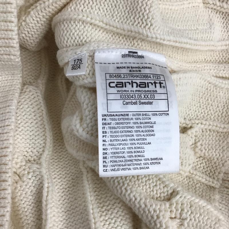 カーハート Carhartt ニット、セーター 長袖 長袖ニットカットソー クルーネック セーター M 総柄 アイボリー / アイボリー /  メンズ USED 古着 中古 10149281