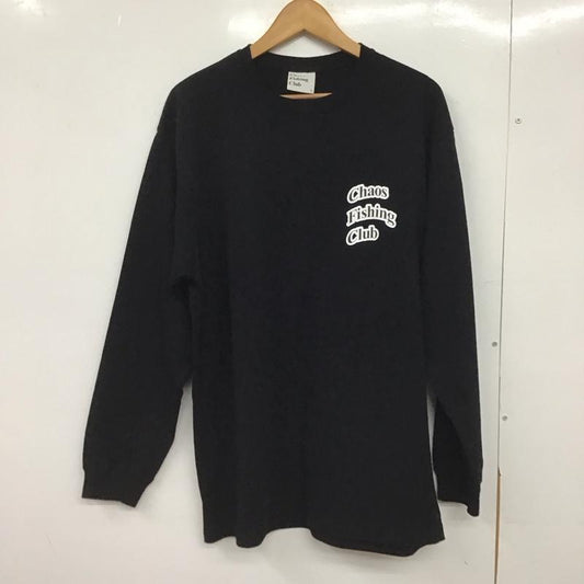 カオス フィッシング クラブ Chaos Fishing Club カットソー 長袖 長袖カットソー プリントカットソー クルーネック 5 ロゴ、文字 黒 / ブラック /  メンズ USED 古着 中古 10149282
