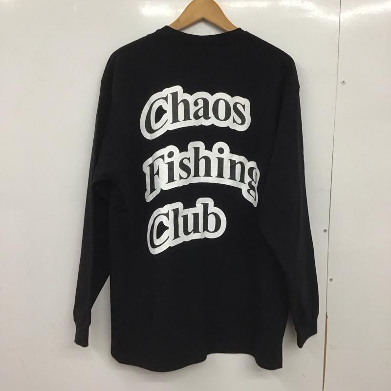 カオス フィッシング クラブ Chaos Fishing Club カットソー 長袖 長袖カットソー プリントカットソー クルーネック 5 ロゴ、文字 黒 / ブラック /  メンズ USED 古着 中古 10149282