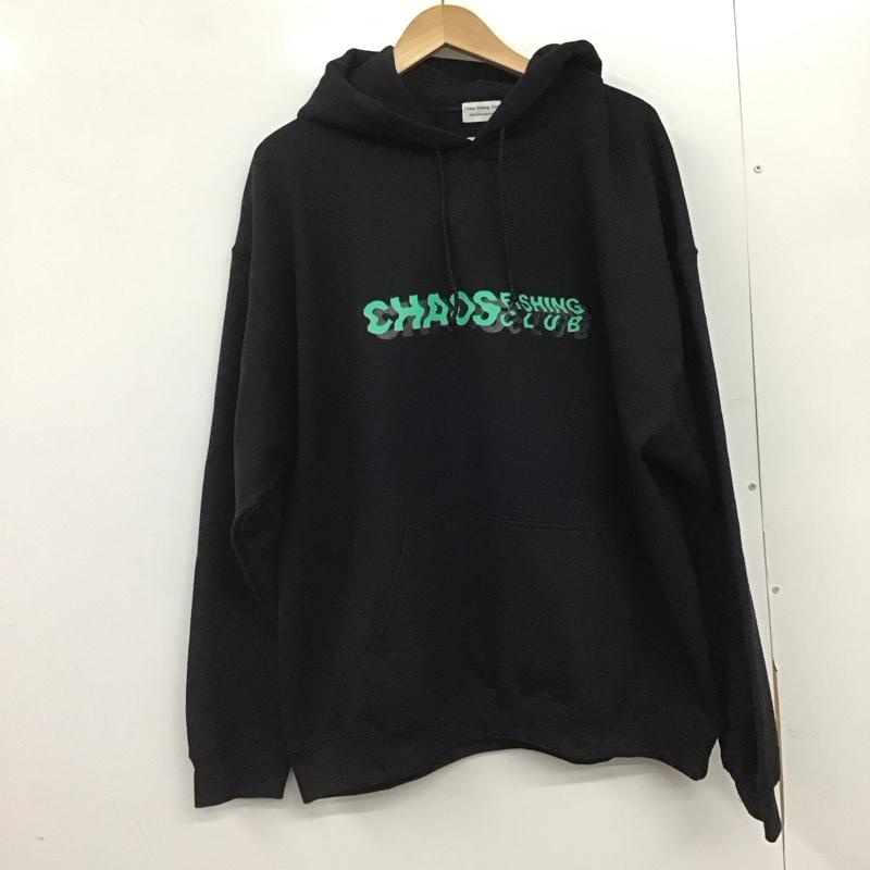 カオス フィッシング クラブ Chaos Fishing Club パーカー 長袖 長袖パーカー プルオーバーパーカー スウェット XL ロゴ、文字 黒 / ブラック /  メンズ USED 古着 中古 10149283