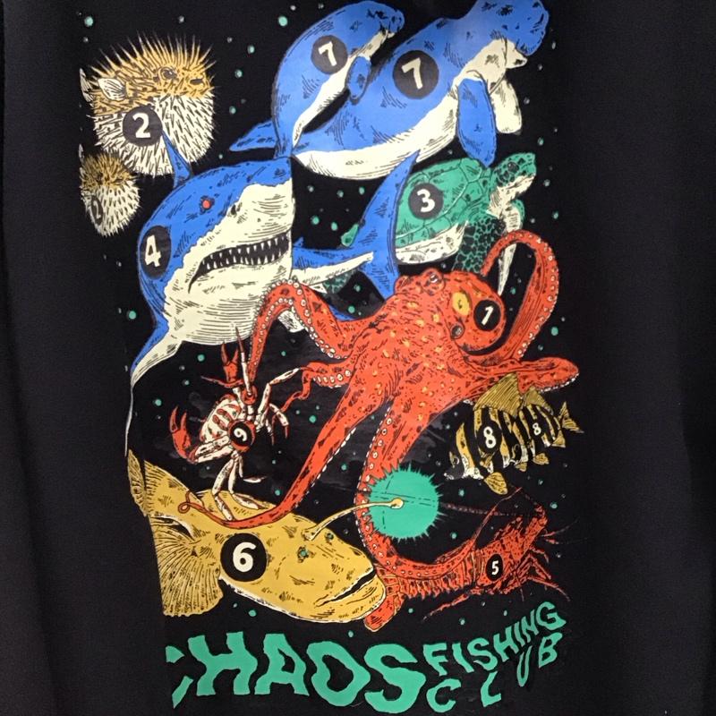 カオス フィッシング クラブ Chaos Fishing Club パーカー 長袖 長袖パーカー プルオーバーパーカー スウェット XL ロゴ、文字 黒 / ブラック /  メンズ USED 古着 中古 10149283