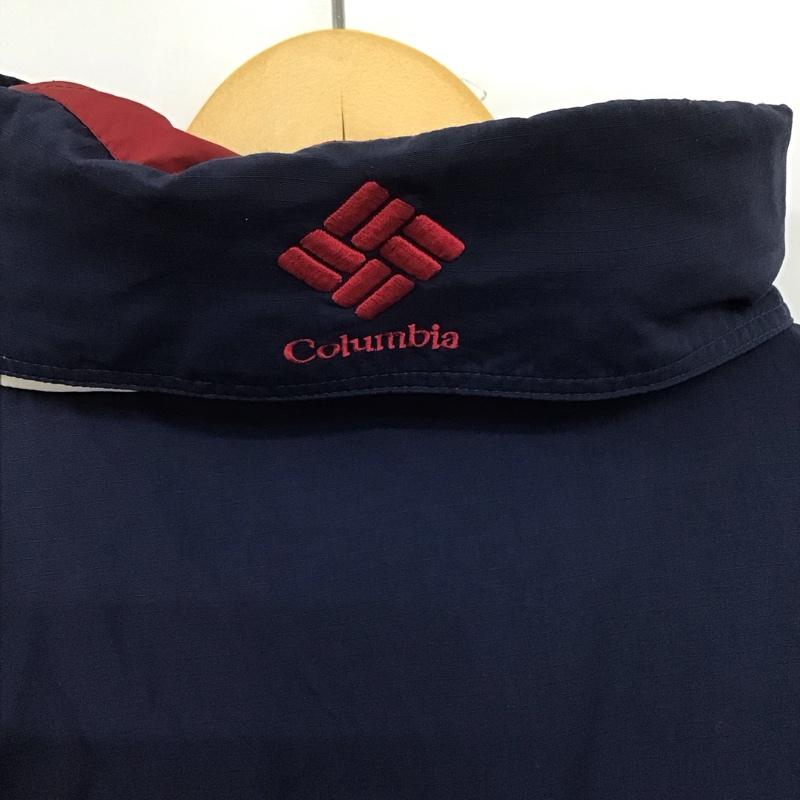 コロンビア Columbia ジャケット、上着 ジャンパー、ブルゾン ジップアップナイロンジャケット スタンドネックジャケット スポーツウェア XL ロゴ、文字 白 / ホワイト / X 紺 / ネイビー /  メンズ USED 古着 中古 10149289
