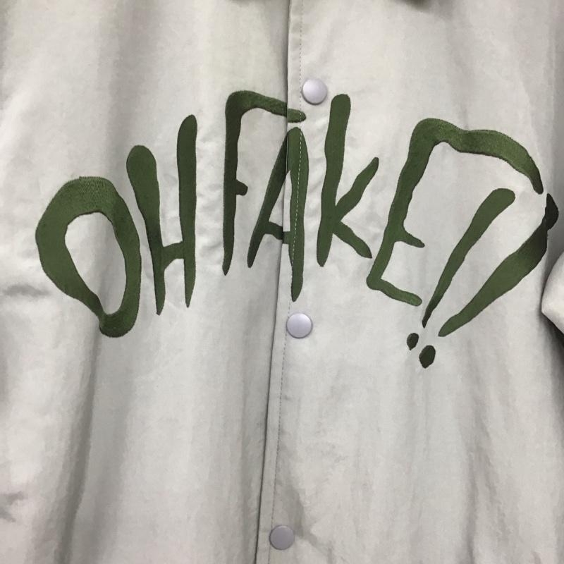 オリジナルフェイク OriginalFake ジャケット、上着 ジャンパー、ブルゾン ナイロンジャケット カジュアルジャケット アウター フロントボタン kaws M ロゴ、文字 灰 / グレー /  メンズ USED 古着 中古 10149300