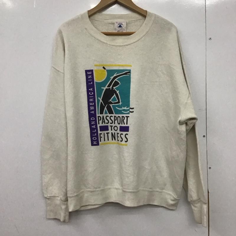 古着 USED トレーナー 長袖 長袖トレーナー スウェット クルーネック プルオーバー 80s delta XL プリント アイボリー / アイボリー /  メンズ USED 古着 中古 10149302