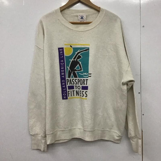 古着 USED トレーナー 長袖 長袖トレーナー スウェット クルーネック プルオーバー 80s delta XL プリント アイボリー / アイボリー /  メンズ USED 古着 中古 10149302