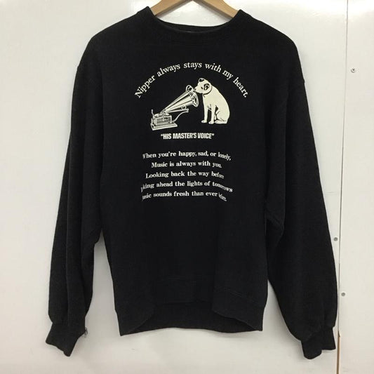 古着 USED トレーナー 長袖 トレーナー victor 80s 90s 古着 プリント 黒 / ブラック /  メンズ USED 古着 中古 10149304