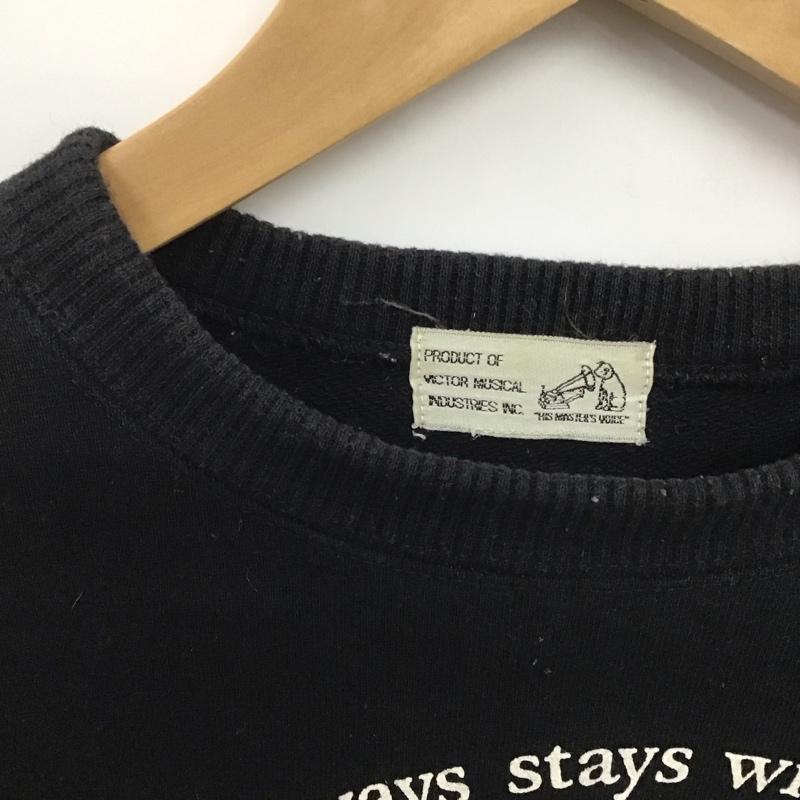 古着 USED トレーナー 長袖 トレーナー victor 80s 90s 古着 プリント 黒 / ブラック /  メンズ USED 古着 中古 10149304