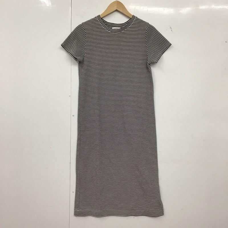 レプシィム LEPSIM ワンピース ロングスカート 半袖ロングワンピース タイトワンピース M ボーダー柄 白 / ホワイト / X 黒 / ブラック /  レディース USED 古着 中古 10149315