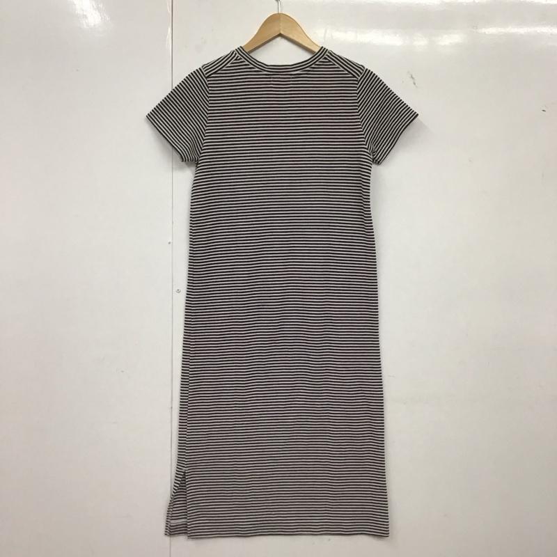 レプシィム LEPSIM ワンピース ロングスカート 半袖ロングワンピース タイトワンピース M ボーダー柄 白 / ホワイト / X 黒 / ブラック /  レディース USED 古着 中古 10149315