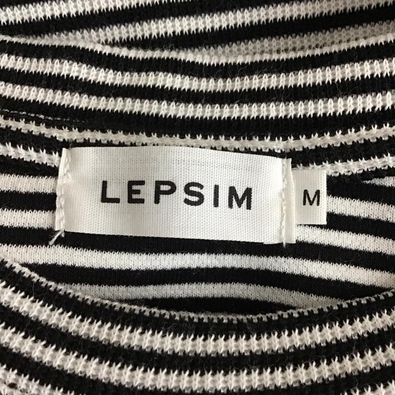 レプシィム LEPSIM ワンピース ロングスカート 半袖ロングワンピース タイトワンピース M ボーダー柄 白 / ホワイト / X 黒 / ブラック /  レディース USED 古着 中古 10149315