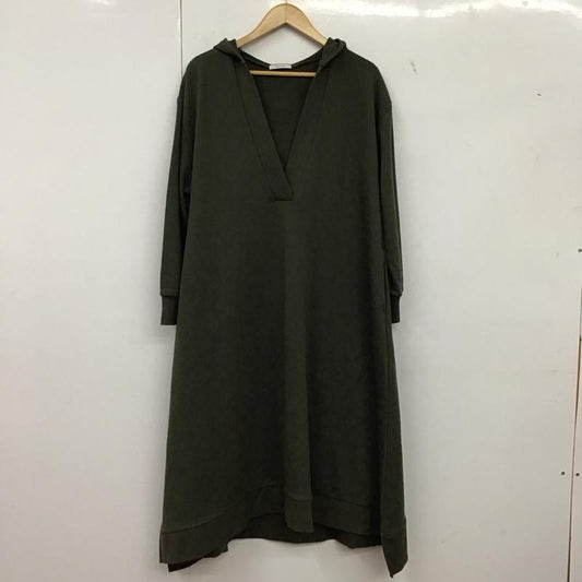 ベイフロー BAYFLOW ワンピース ロングスカート 長袖ロングワンピース スウェット フード付き 2 無地 カーキ / カーキ /  レディース USED 古着 中古 10149317