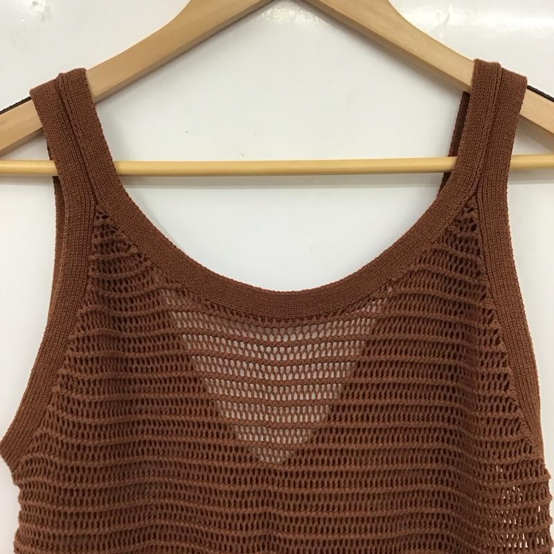 スライ SLY タンクトップ タンクトップ 030esm70-3360 RUSTICMGLONGトップス ノースリーブロングカットソー FREE 総柄 茶 / ブラウン /  レディース USED 古着 中古 10149320