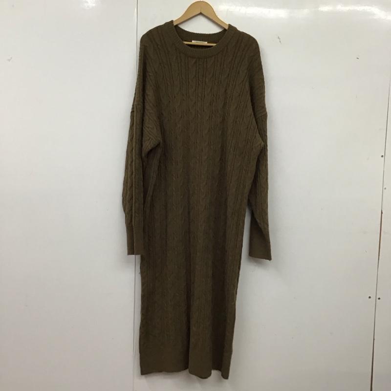 フリークスストア FREAK S STORE ワンピース ロングスカート 長袖ニット ロングワンピース FREE 総柄 茶 / ブラウン /  レディース USED 古着 中古 10149322
