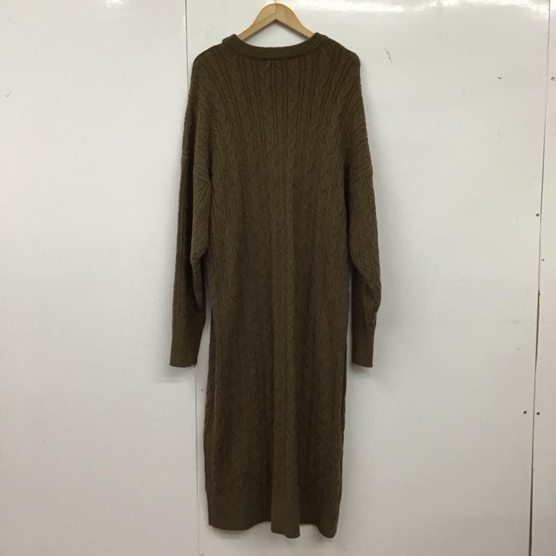 フリークスストア FREAK S STORE ワンピース ロングスカート 長袖ニット ロングワンピース FREE 総柄 茶 / ブラウン /  レディース USED 古着 中古 10149322