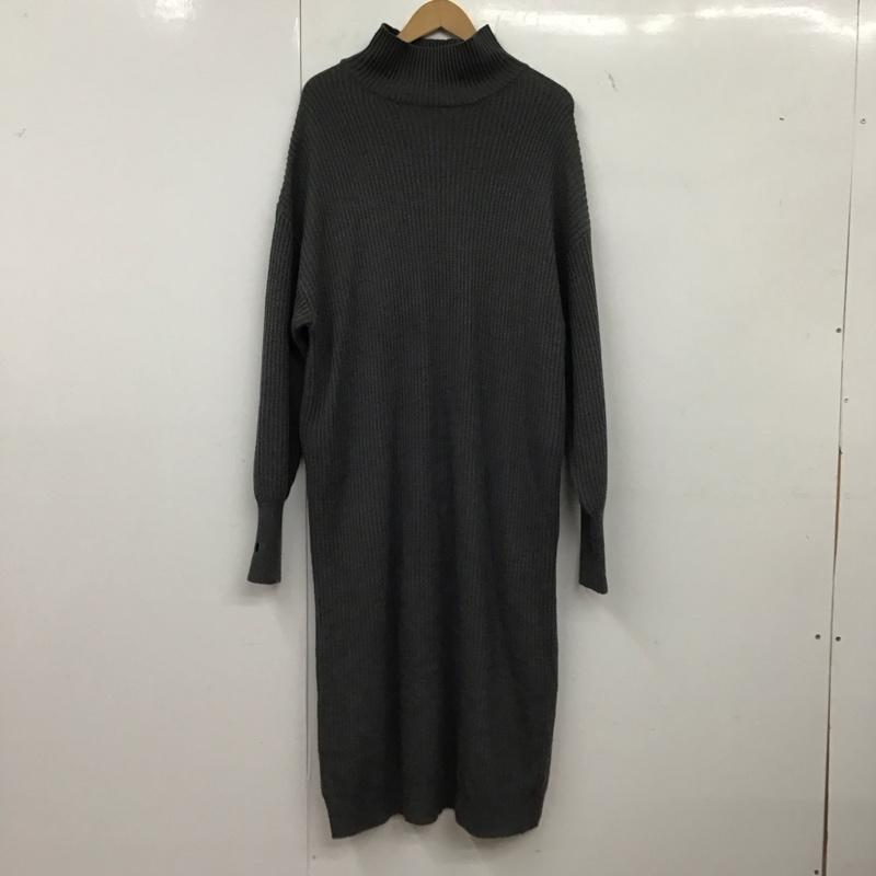 フリークスストア FREAK S STORE ワンピース ロングスカート 長袖ニットロングワンピース ストレッチ スタンドネック FREE 無地 紺 / ネイビー /  レディース USED 古着 中古 10149323