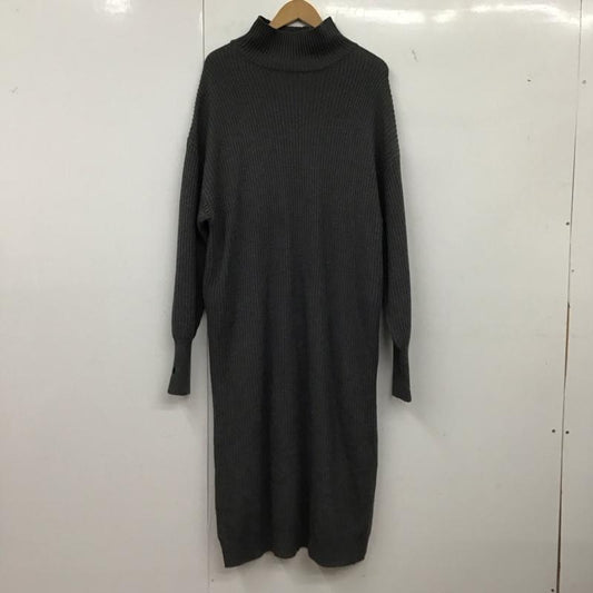 フリークスストア FREAK S STORE ワンピース ロングスカート 長袖ニットロングワンピース ストレッチ スタンドネック FREE 無地 紺 / ネイビー /  レディース USED 古着 中古 10149323