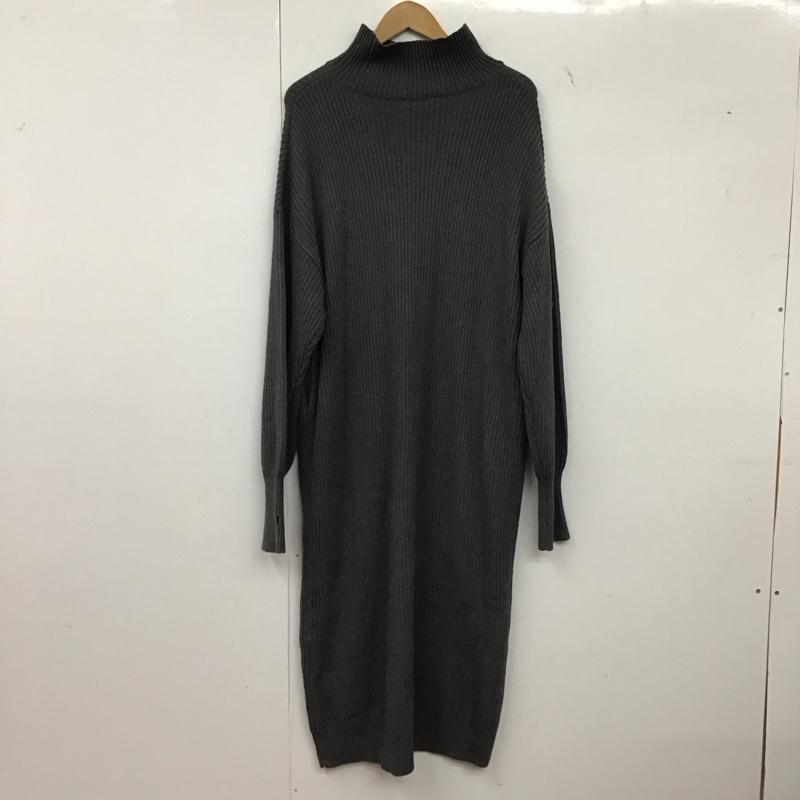 フリークスストア FREAK S STORE ワンピース ロングスカート 長袖ニットロングワンピース ストレッチ スタンドネック FREE 無地 紺 / ネイビー /  レディース USED 古着 中古 10149323