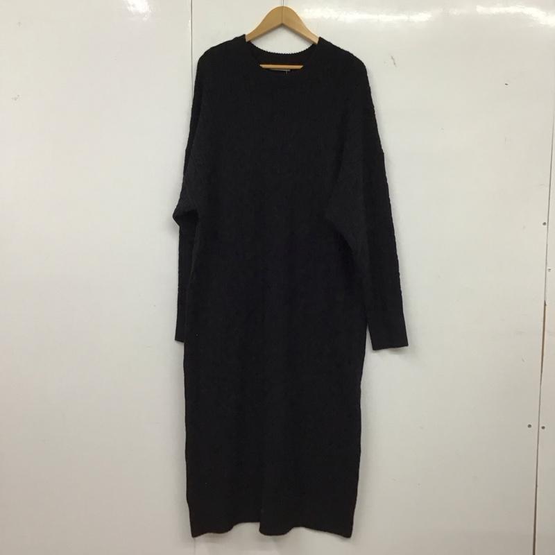 フリークスストア FREAK S STORE ワンピース ロングスカート 長袖ニットワンピース ケーブルニットワンピース FREE  黒 / ブラック /  レディース USED 古着 中古 10149324