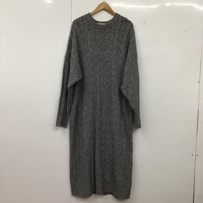 フリークスストア FREAK S STORE ワンピース ロングスカート 長袖ニットワンピース ケーブルニットロングワンピース FREE  灰 / グレー /  レディース USED 古着 中古 10149326