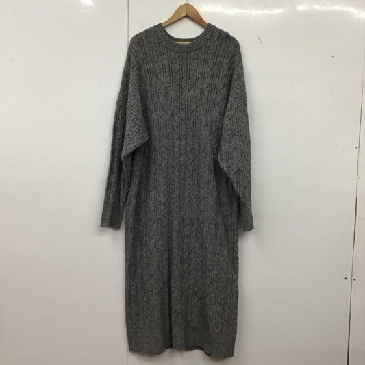 フリークスストア FREAK S STORE ワンピース ロングスカート 長袖ニットワンピース ケーブルニットロングワンピース FREE  灰 / グレー /  レディース USED 古着 中古 10149326