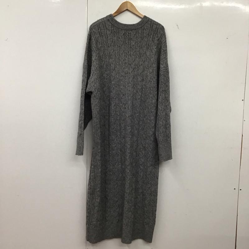 フリークスストア FREAK S STORE ワンピース ロングスカート 長袖ニットワンピース ケーブルニットロングワンピース FREE  灰 / グレー /  レディース USED 古着 中古 10149326