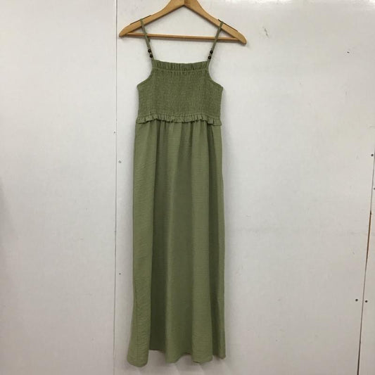 ザラ ZARA ワンピース ロングスカート キャミワンピース ロングワンピース M 無地 カーキ / カーキ /  レディース USED 古着 中古 10149332