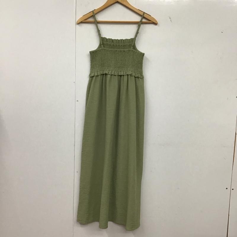 ザラ ZARA ワンピース ロングスカート キャミワンピース ロングワンピース M 無地 カーキ / カーキ /  レディース USED 古着 中古 10149332