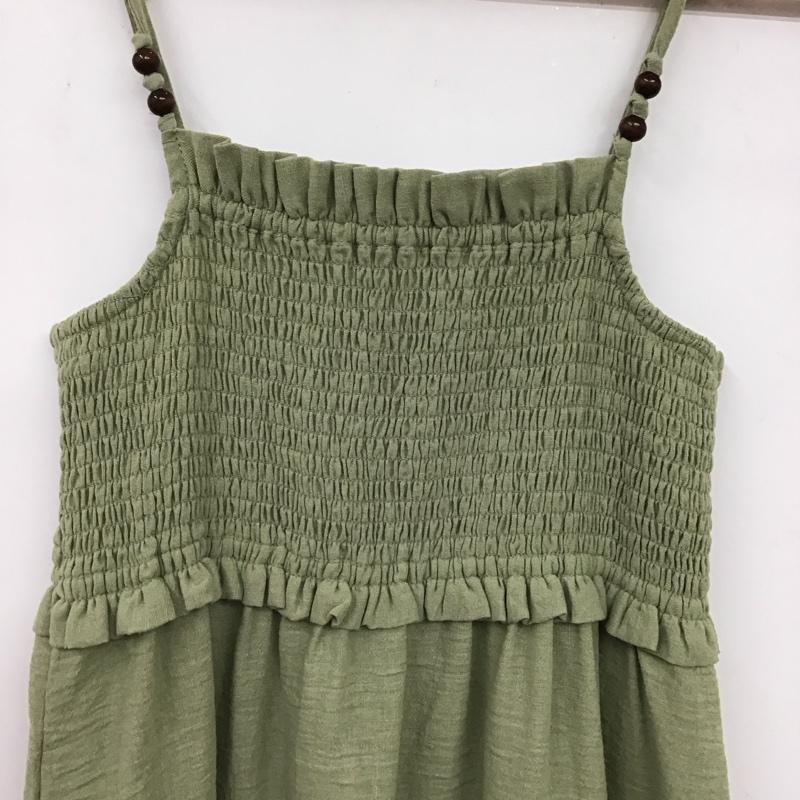 ザラ ZARA ワンピース ロングスカート キャミワンピース ロングワンピース M 無地 カーキ / カーキ /  レディース USED 古着 中古 10149332
