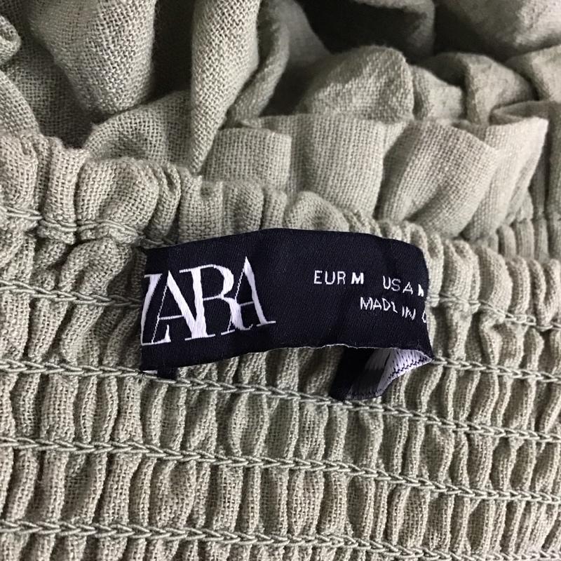ザラ ZARA ワンピース ロングスカート キャミワンピース ロングワンピース M 無地 カーキ / カーキ /  レディース USED 古着 中古 10149332