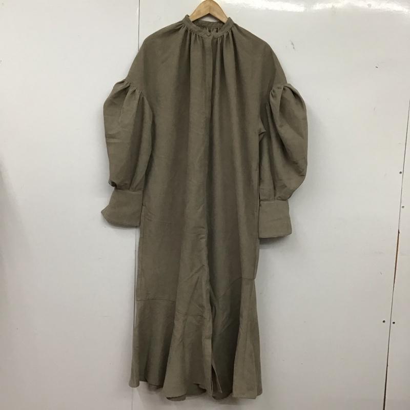 ケービーエフ KBF ワンピース ロングスカート 長袖ロングワンピース シャツワンピース フロントボタン ONE SIZE 無地 灰 / グレー /  レディース USED 古着 中古 10149334