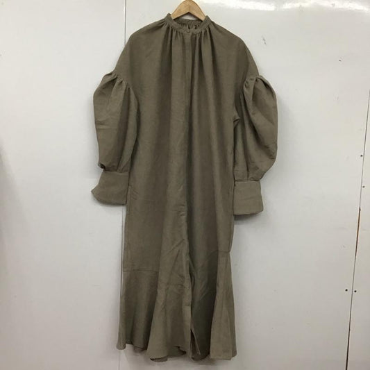 ケービーエフ KBF ワンピース ロングスカート 長袖ロングワンピース シャツワンピース フロントボタン ONE SIZE 無地 灰 / グレー /  レディース USED 古着 中古 10149334
