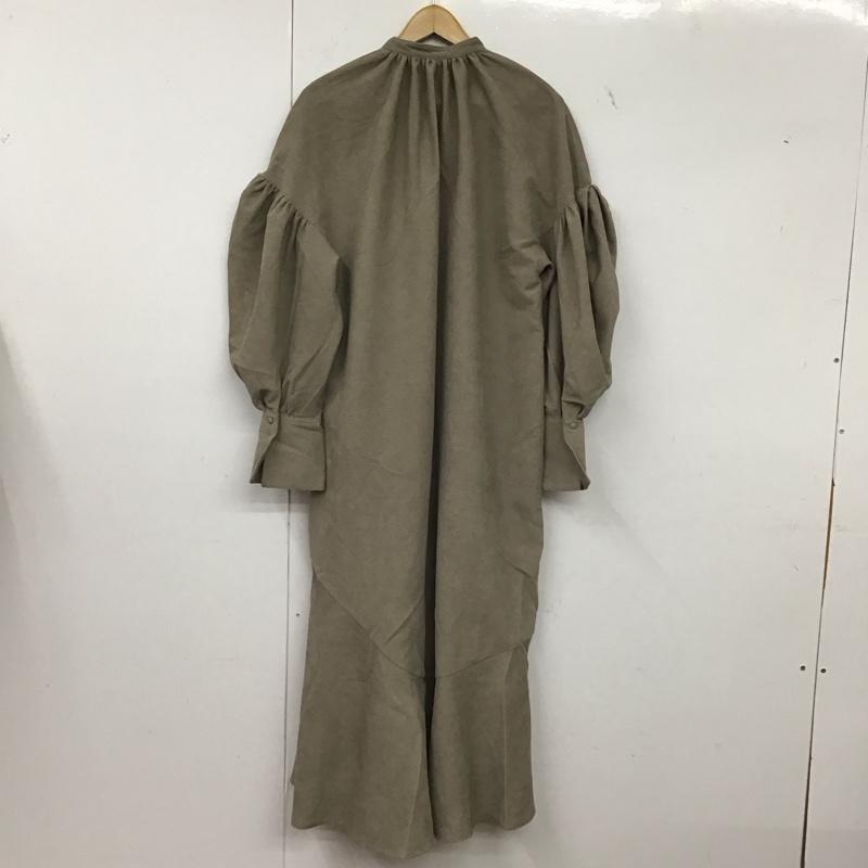 ケービーエフ KBF ワンピース ロングスカート 長袖ロングワンピース シャツワンピース フロントボタン ONE SIZE 無地 灰 / グレー /  レディース USED 古着 中古 10149334
