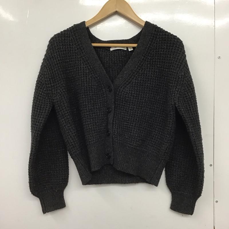 ニコアンド niko and... カーディガン 長袖 M 無地 チャコールグレー / チャコールグレー /  レディース USED 古着 中古 10149353