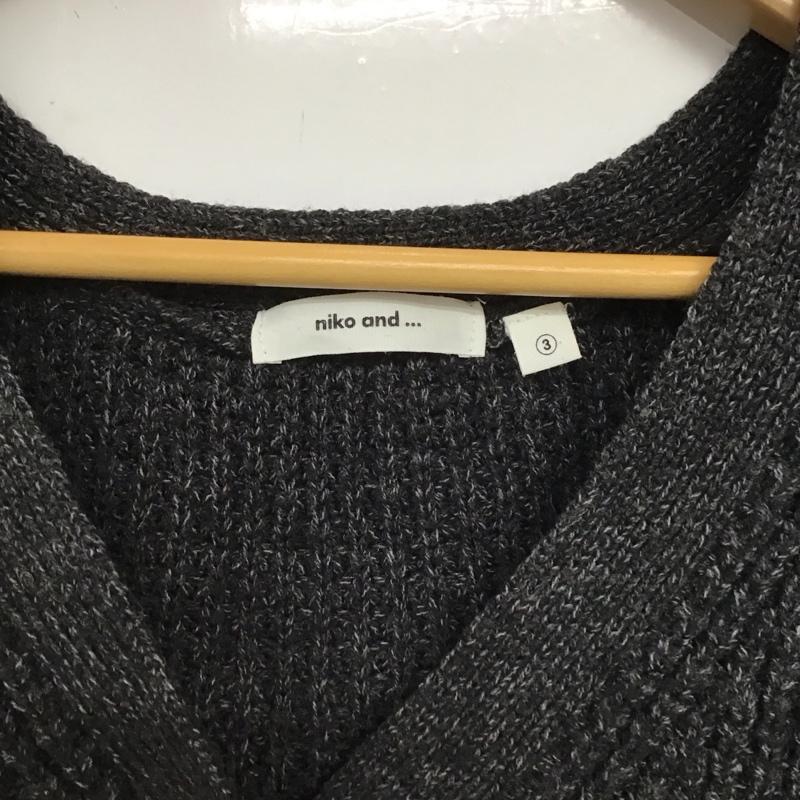 ニコアンド niko and... カーディガン 長袖 M 無地 チャコールグレー / チャコールグレー /  レディース USED 古着 中古 10149353