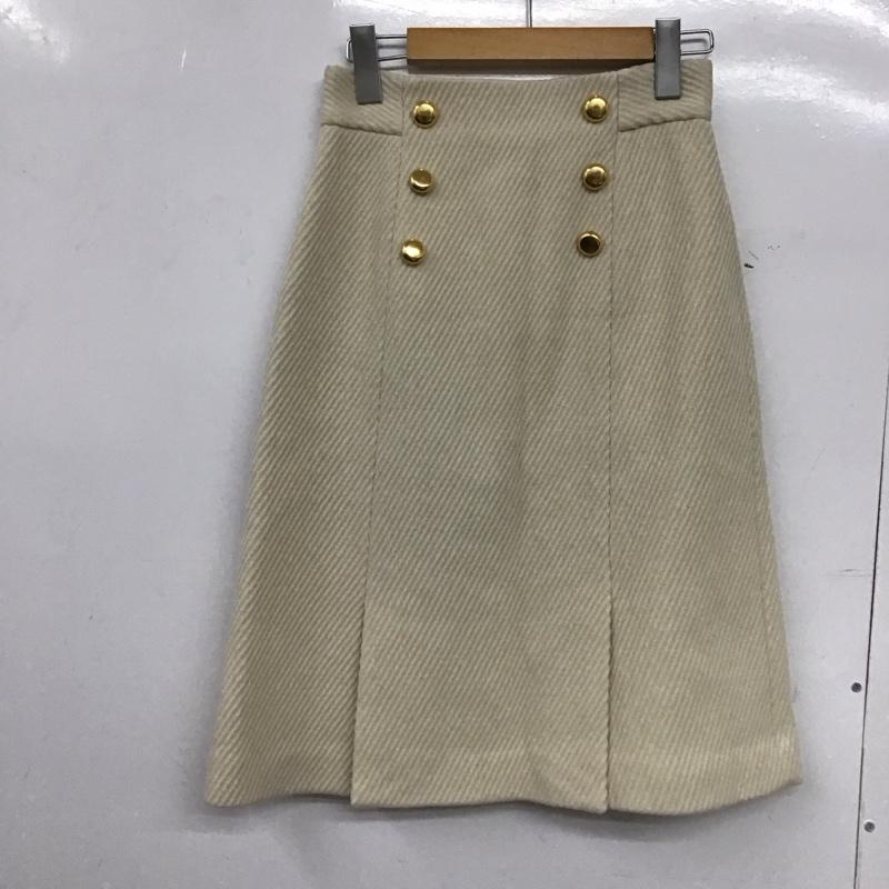 エストネーション ESTNATION スカート ひざ丈スカート 36 無地 白 / ホワイト /  レディース USED 古着 中古 10149357