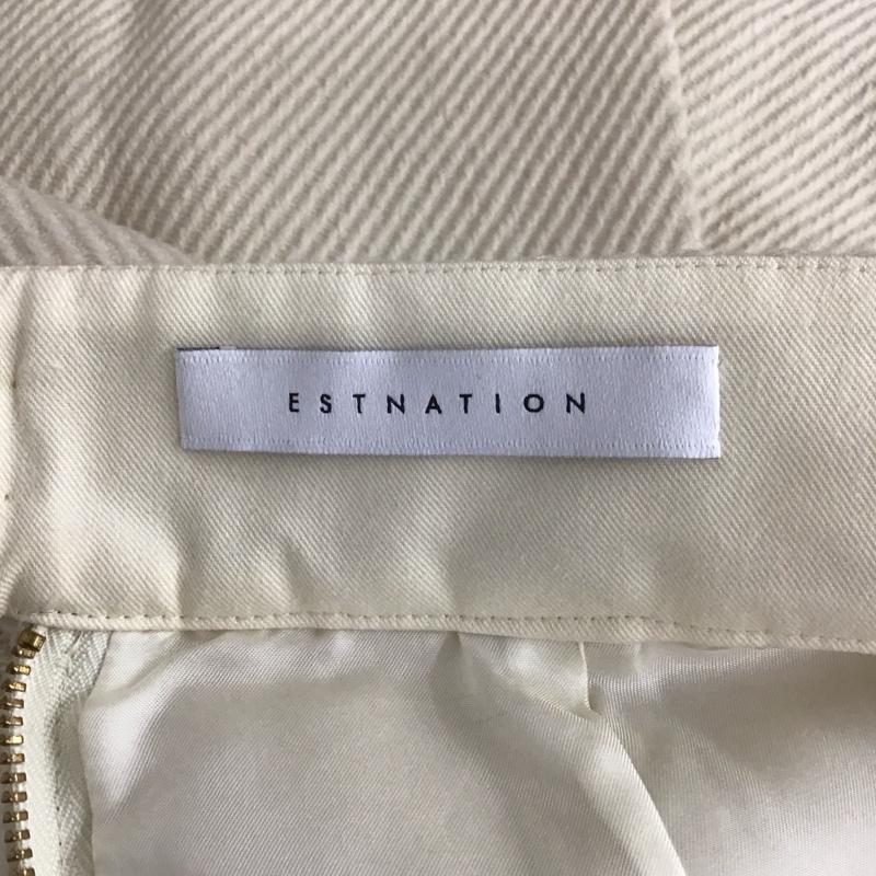 エストネーション ESTNATION スカート ひざ丈スカート 36 無地 白 / ホワイト /  レディース USED 古着 中古 10149357
