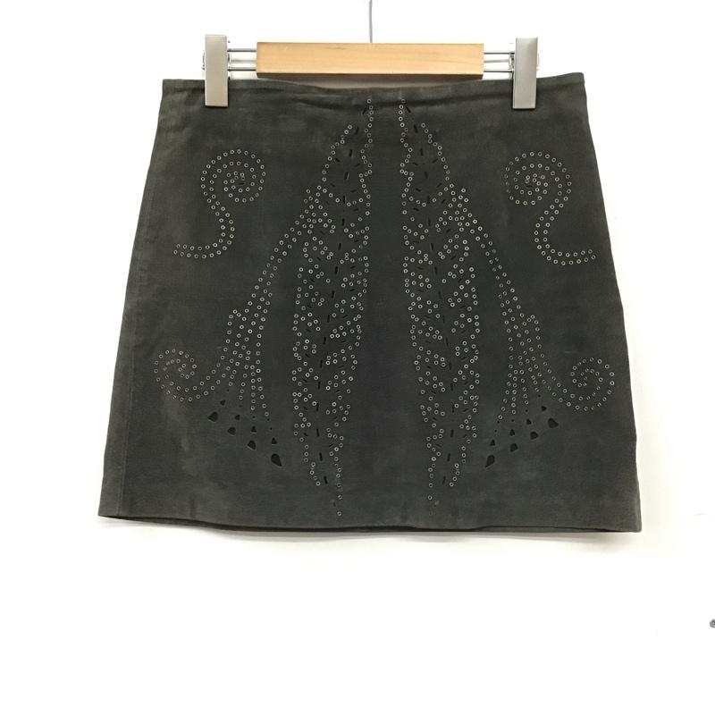 ザラウーマン ZARA WOMAN スカート ミニスカート S 無地 チャコールグレー / チャコールグレー /  レディース USED 古着 中古 10149358