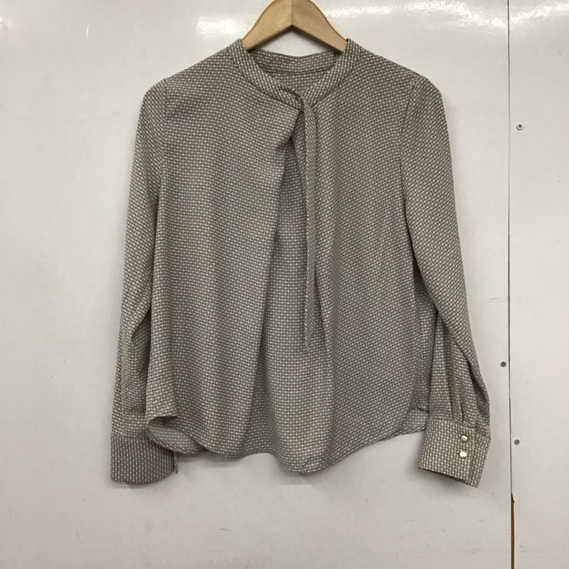 インデックス index シャツ、ブラウス 長袖 長袖シャツ 総柄シャツ ノーカラーシャツ M 総柄 灰 / グレー /  レディース USED 古着 中古 10149370