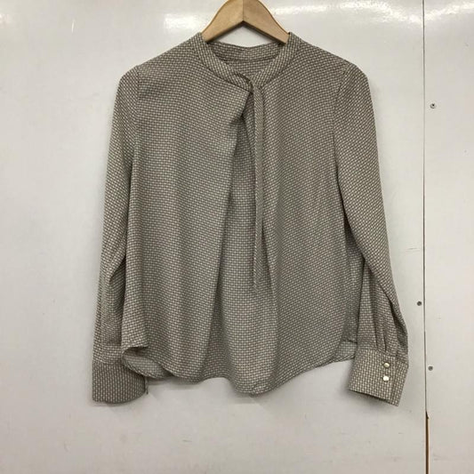 インデックス index シャツ、ブラウス 長袖 長袖シャツ 総柄シャツ ノーカラーシャツ M 総柄 灰 / グレー /  レディース USED 古着 中古 10149370