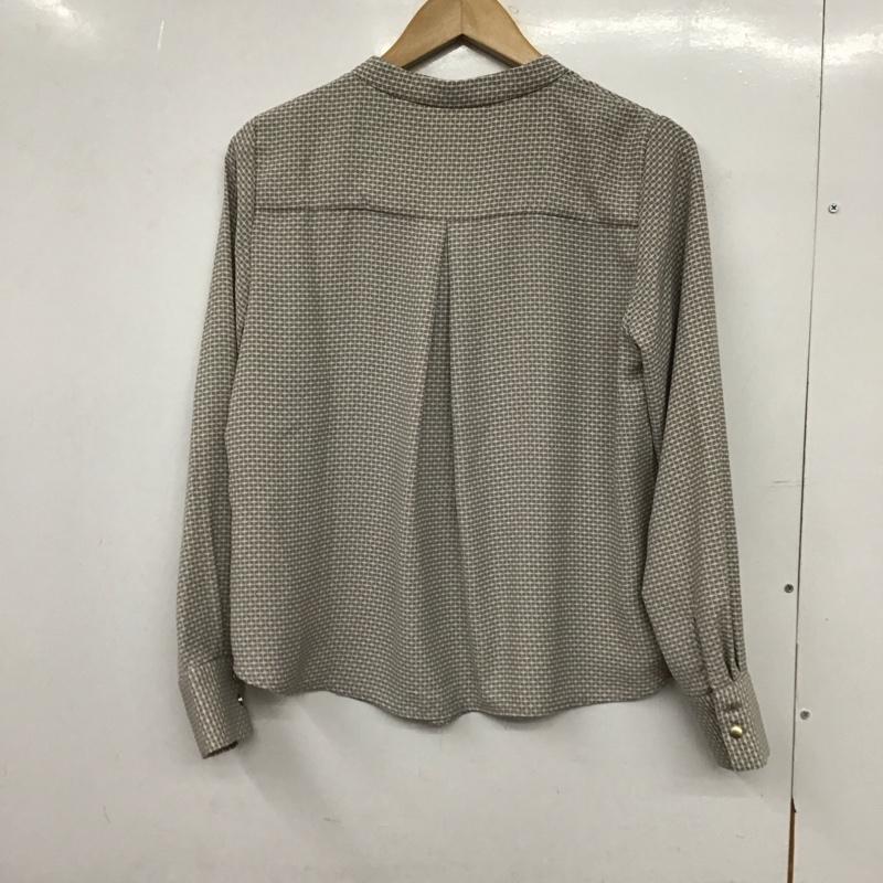 インデックス index シャツ、ブラウス 長袖 長袖シャツ 総柄シャツ ノーカラーシャツ M 総柄 灰 / グレー /  レディース USED 古着 中古 10149370