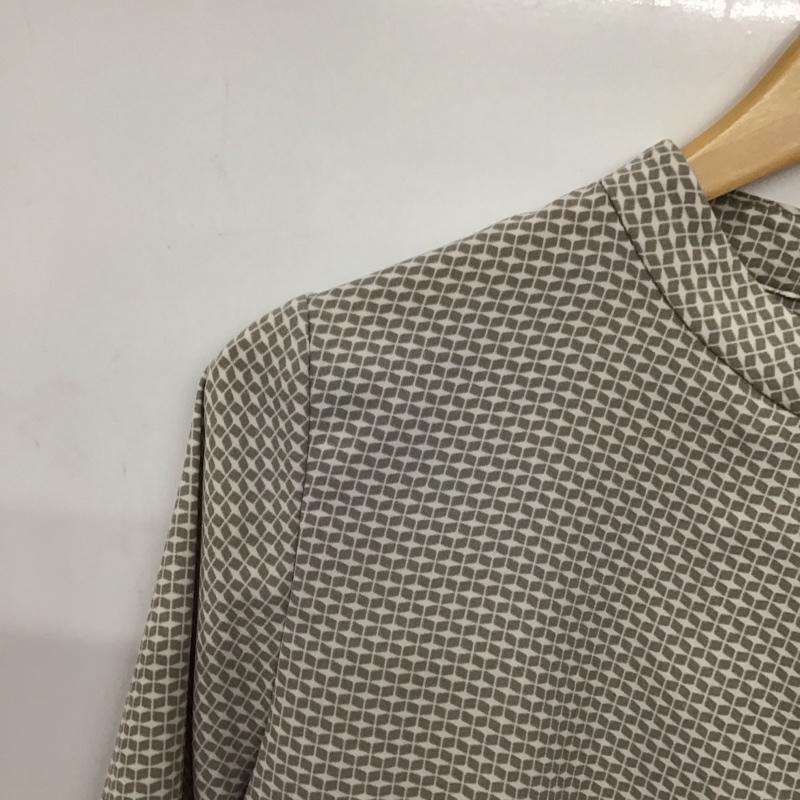 インデックス index シャツ、ブラウス 長袖 長袖シャツ 総柄シャツ ノーカラーシャツ M 総柄 灰 / グレー /  レディース USED 古着 中古 10149370