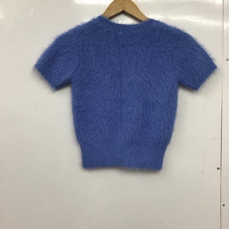 ザラ ZARA ニット、セーター 半袖 半袖ニットカットソー クルーネック セーター M  水色 / ライトブルー /  レディース USED 古着 中古 10149371