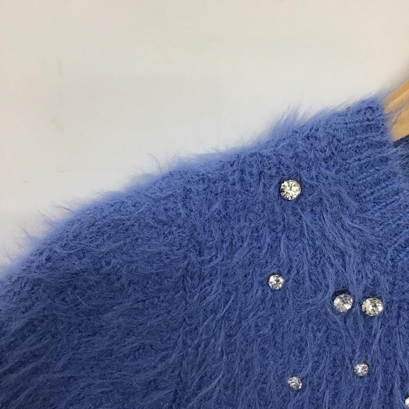 ザラ ZARA ニット、セーター 半袖 半袖ニットカットソー クルーネック セーター M  水色 / ライトブルー /  レディース USED 古着 中古 10149371