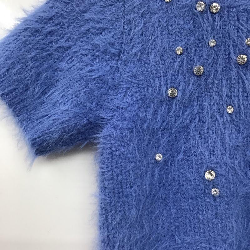 ザラ ZARA ニット、セーター 半袖 半袖ニットカットソー クルーネック セーター M  水色 / ライトブルー /  レディース USED 古着 中古 10149371
