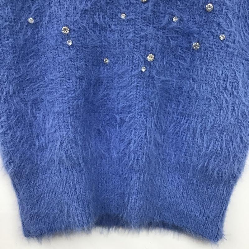 ザラ ZARA ニット、セーター 半袖 半袖ニットカットソー クルーネック セーター M  水色 / ライトブルー /  レディース USED 古着 中古 10149371