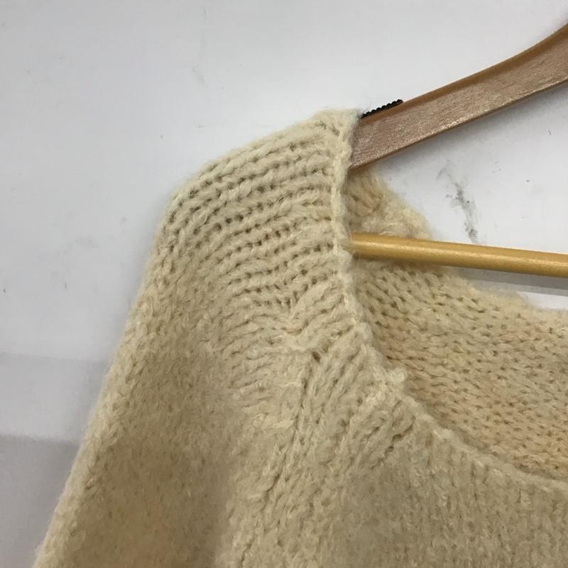 ザラ ZARA ニット、セーター 長袖 長袖ニットカットソー ワイドネック セーター M 無地 アイボリー / アイボリー /  レディース USED 古着 中古 10149372