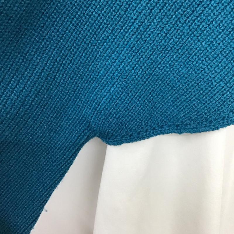 アズールバイマウジー AZUL BY MOUSSY カットソー 長袖 250fat70-198h-1 CACHE-COEUR KNIT SET TOPS S 無地 青 / ブルー /  レディース USED 古着 中古 10149373