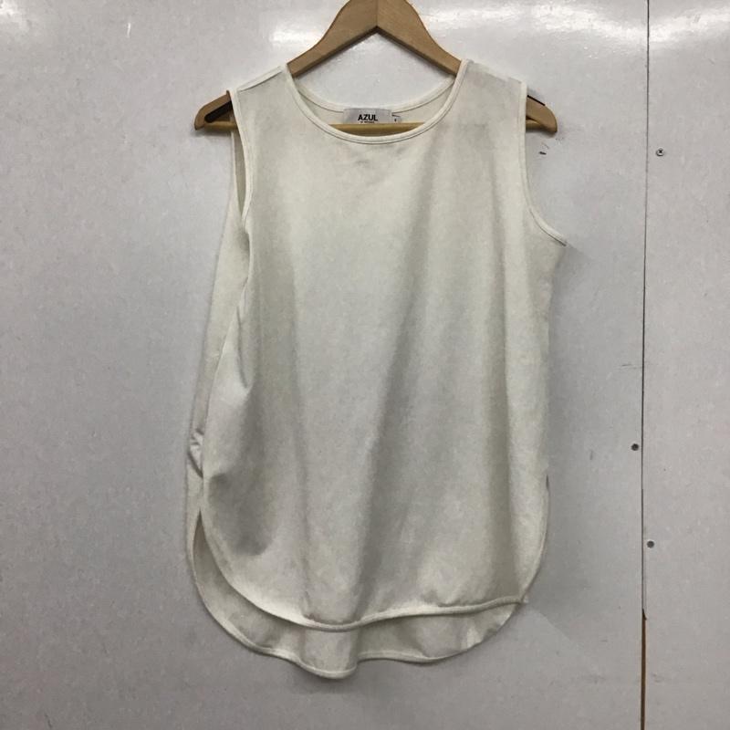 アズールバイマウジー AZUL BY MOUSSY カットソー 長袖 250fat70-198h-1 CACHE-COEUR KNIT SET TOPS S 無地 青 / ブルー /  レディース USED 古着 中古 10149373