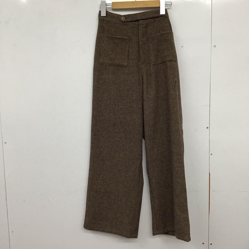 モイテュット moi tytto パンツ スラックス ワイドパンツ カジュアルパンツ ワークパンツ S チェック 茶 / ブラウン /  レディース USED 古着 中古 10149379
