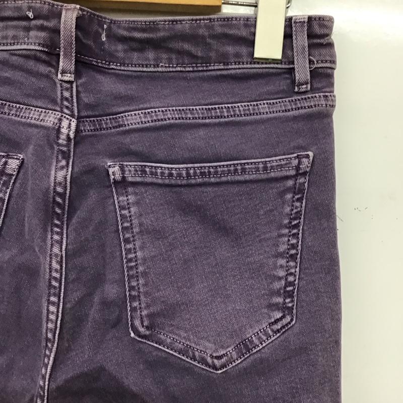ザラ ZARA パンツ デニム、ジーンズ デニムパンツ スリムパンツ カジュアルパンツ ストレッチパンツ 38インチ 無地 X ダメージ加工 紫 / パープル /  レディース USED 古着 中古 10149380